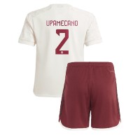 Camisa de Futebol Bayern Munich Dayot Upamecano #2 Equipamento Alternativo Infantil 2023-24 Manga Curta (+ Calças curtas)